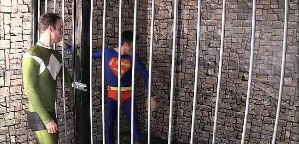  Superman Submits 2 CBT HANDJOB LYCRA SPANDEX
